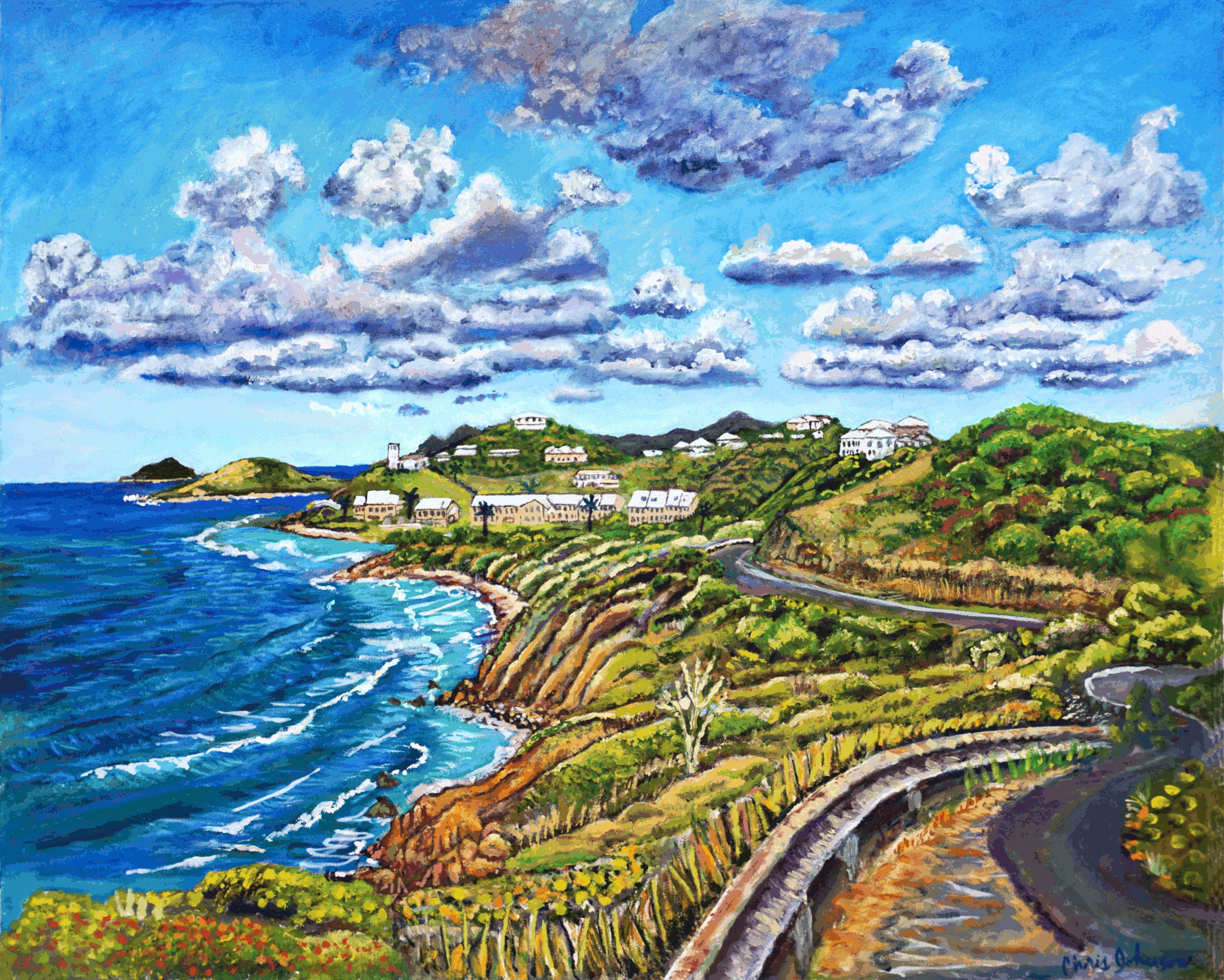 NorthShore Road Scenic Lookout - west to Gentle Winds, St. Croix USVI