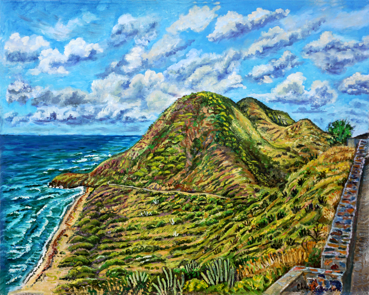 Point Udal Monument - South Side Hill with nature trail to Isaac's Bay, St. Croix USVI
